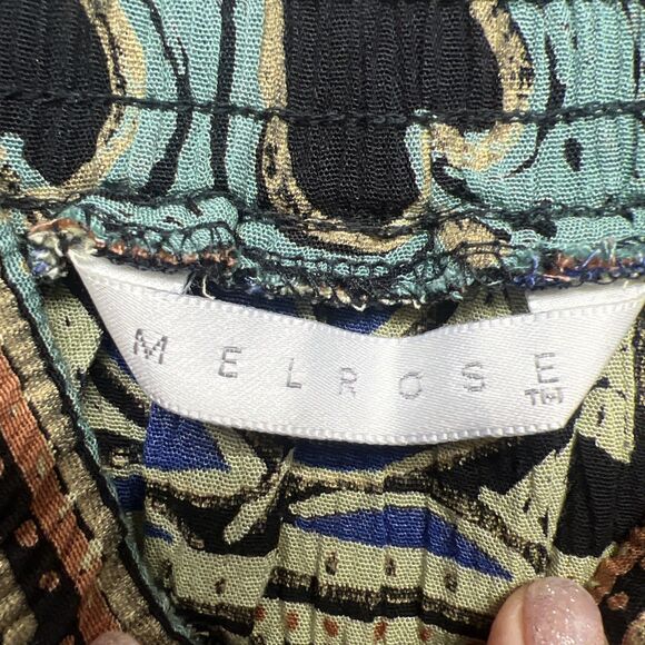 Vintage 90's Melrose Abstract Skirt Calf Length Size M Medium Crinkle - Picture 5 of 8
